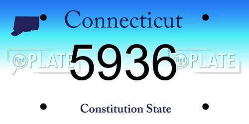 5936 Connecticut License Plate