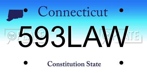 593LAW Connecticut License Plate