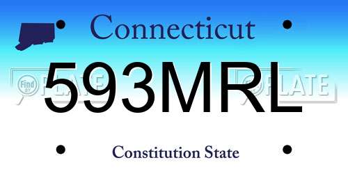 593MRL Connecticut License Plate