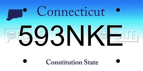 593NKE Connecticut License Plate