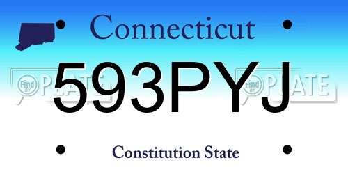 593PYJ Connecticut License Plate