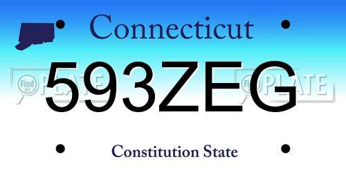 593ZEG Connecticut License Plate