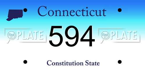 594 Connecticut License Plate