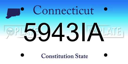 5943IA Connecticut License Plate
