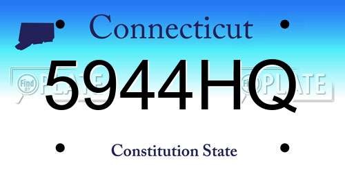 5944HQ Connecticut License Plate