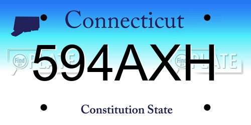594AXH Connecticut License Plate