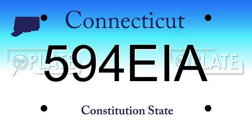 594EIA Connecticut License Plate