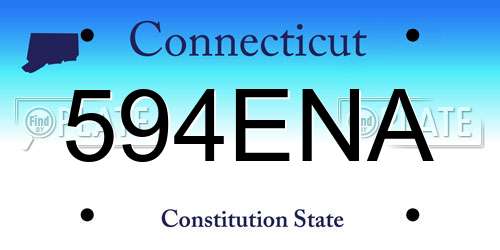 594ENA Connecticut License Plate