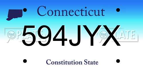 594JYX Connecticut License Plate