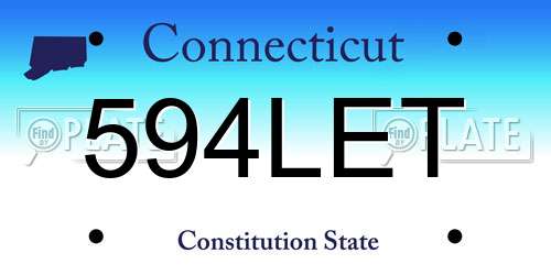 594LET Connecticut License Plate