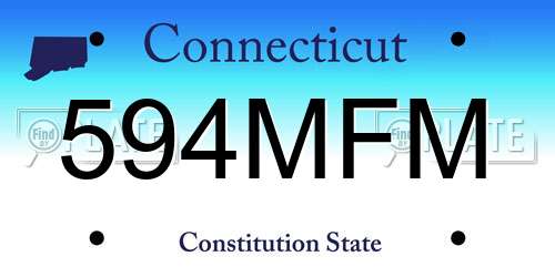 594MFM Connecticut License Plate