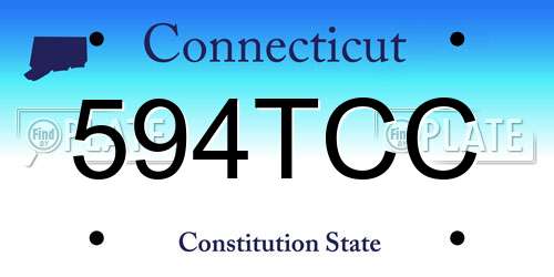 594TCC Connecticut License Plate