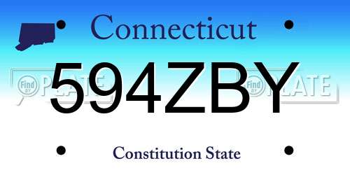 594ZBY Connecticut License Plate
