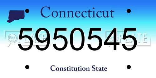5950545 Connecticut License Plate