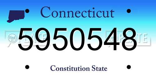 5950548 Connecticut License Plate