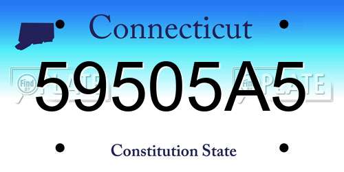 59505A5 Connecticut License Plate