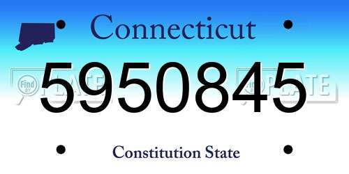 5950845 Connecticut License Plate