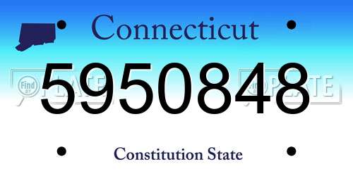 5950848 Connecticut License Plate