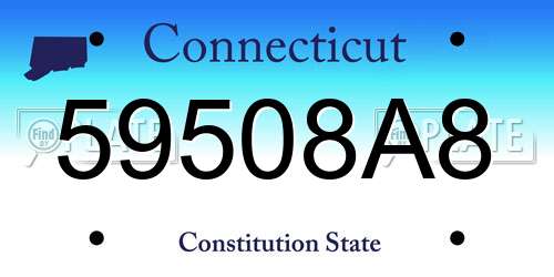 59508A8 Connecticut License Plate