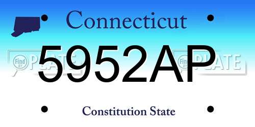 5952AP Connecticut License Plate