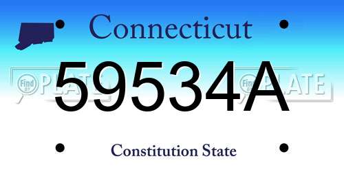 59534A Connecticut License Plate