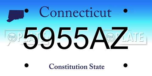 5955AZ Connecticut License Plate