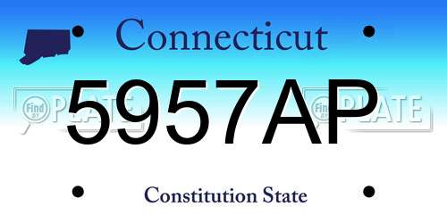 5957AP Connecticut License Plate