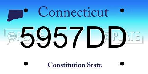 5957DD Connecticut License Plate
