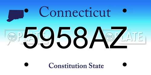 5958AZ Connecticut License Plate