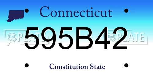 595B42 Connecticut License Plate