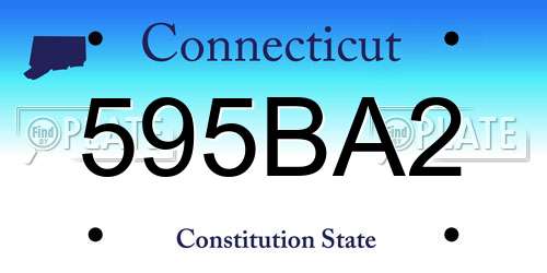 595BA2 Connecticut License Plate