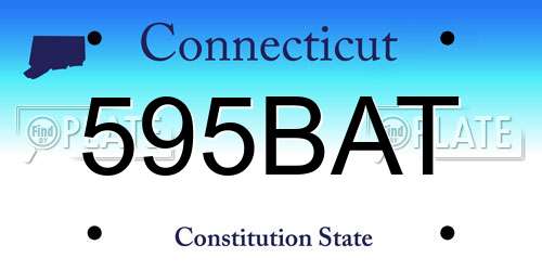 595BAT Connecticut License Plate