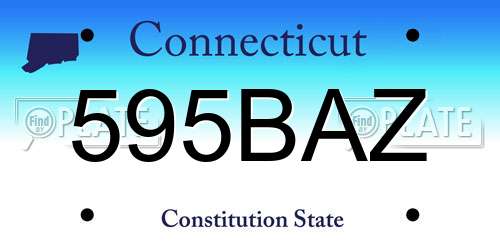 595BAZ Connecticut License Plate