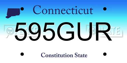 595GUR Connecticut License Plate