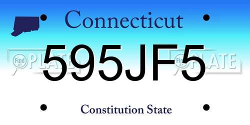 595JF5 Connecticut License Plate