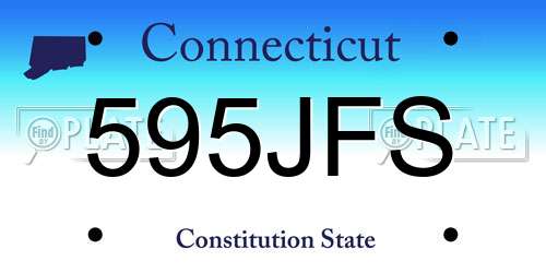 595JFS Connecticut License Plate