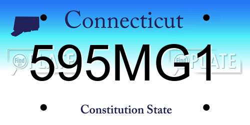 595MG1 Connecticut License Plate