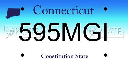 595MGI Connecticut License Plate