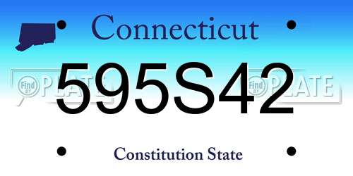 595S42 Connecticut License Plate