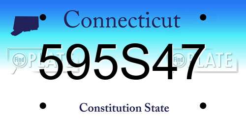 595S47 Connecticut License Plate