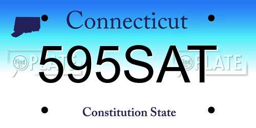595SAT Connecticut License Plate