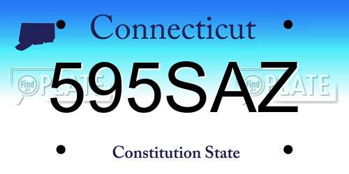595SAZ Connecticut License Plate