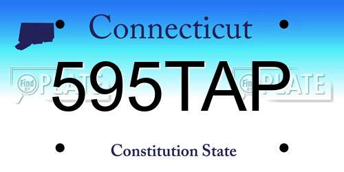 595TAP Connecticut License Plate