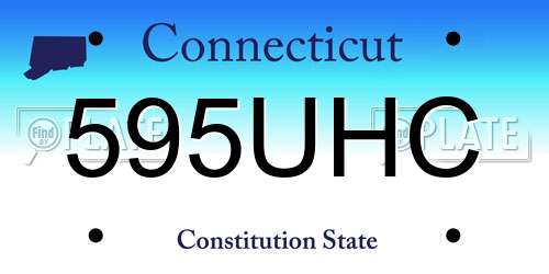 595UHC Connecticut License Plate