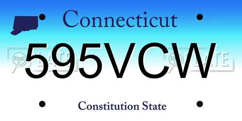 595VCW Connecticut License Plate