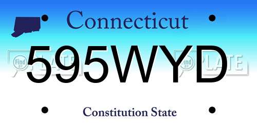 595WYD Connecticut License Plate