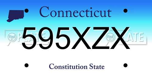 595XZX Connecticut License Plate