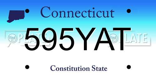 595YAT Connecticut License Plate