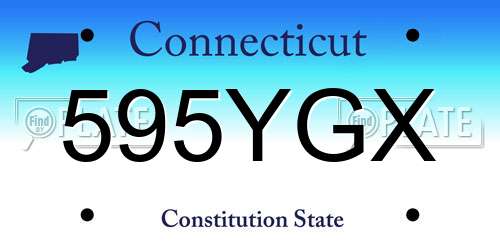 595YGX Connecticut License Plate