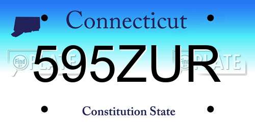 595ZUR Connecticut License Plate